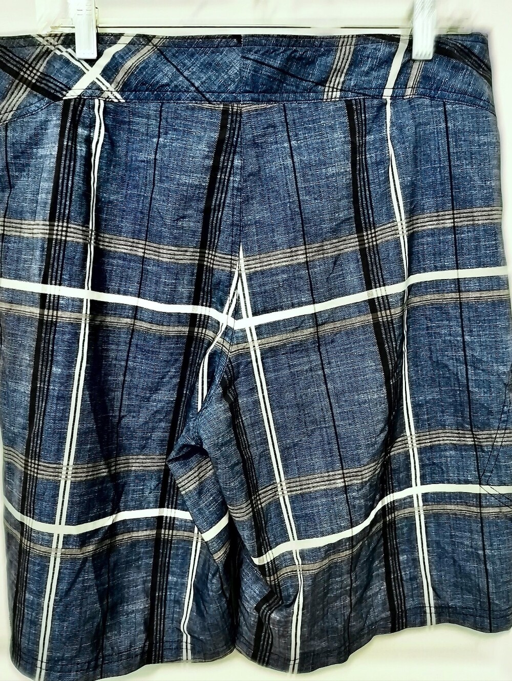 Mossimo Supply Co. Mens 36 Blue With Black Plaid Board Shorts - Picture 3 of 6